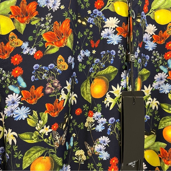 NWT Fried Denim Tropical Print Button Up Short Sleeve Shirt - Picture 5 of 13